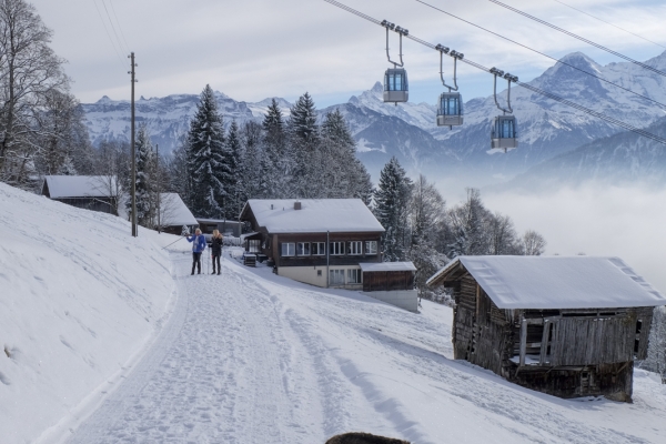 Beatenberg und die verschneiten Berner Alpen