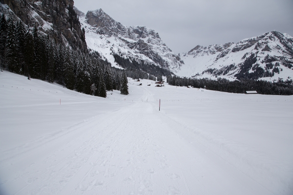 Verschneite Alp in Engelberg