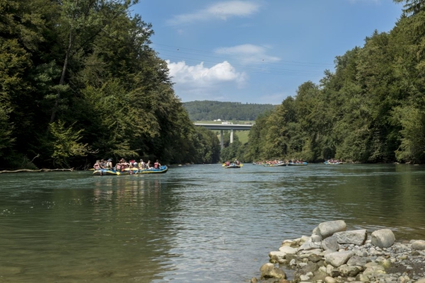 Flusstour auf der Reuss (Schlauchboot oder Kanu)