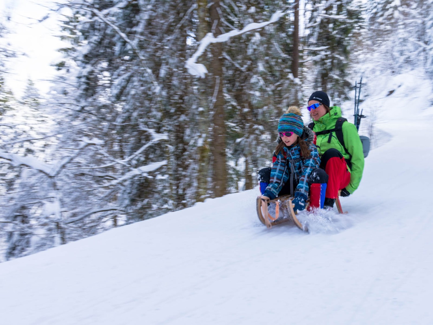 C’est parti pour une descente à toute vitesse. Photo: Franz Ulrich