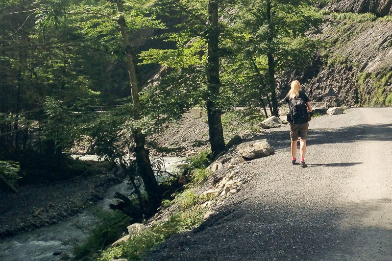 Au débit, un chemin large et confortable mène à la forêt. Photo: Randy Schmieder