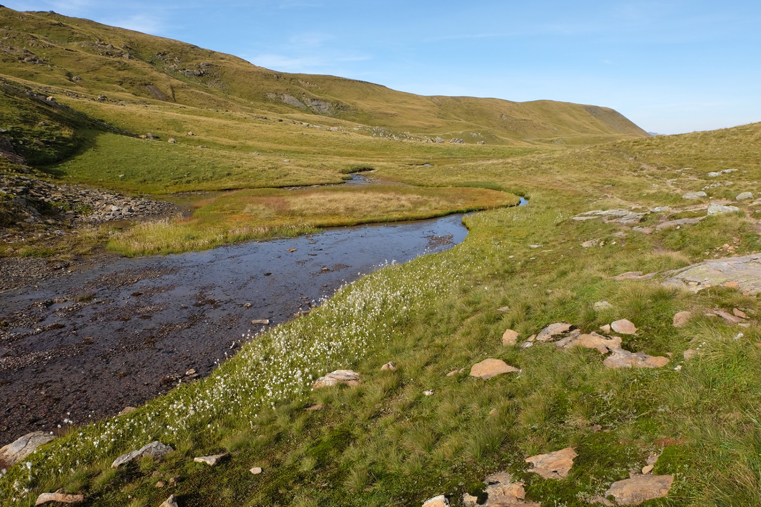 Les dernières plaines avant d’apercevoir la cabane Spitzmeilen.