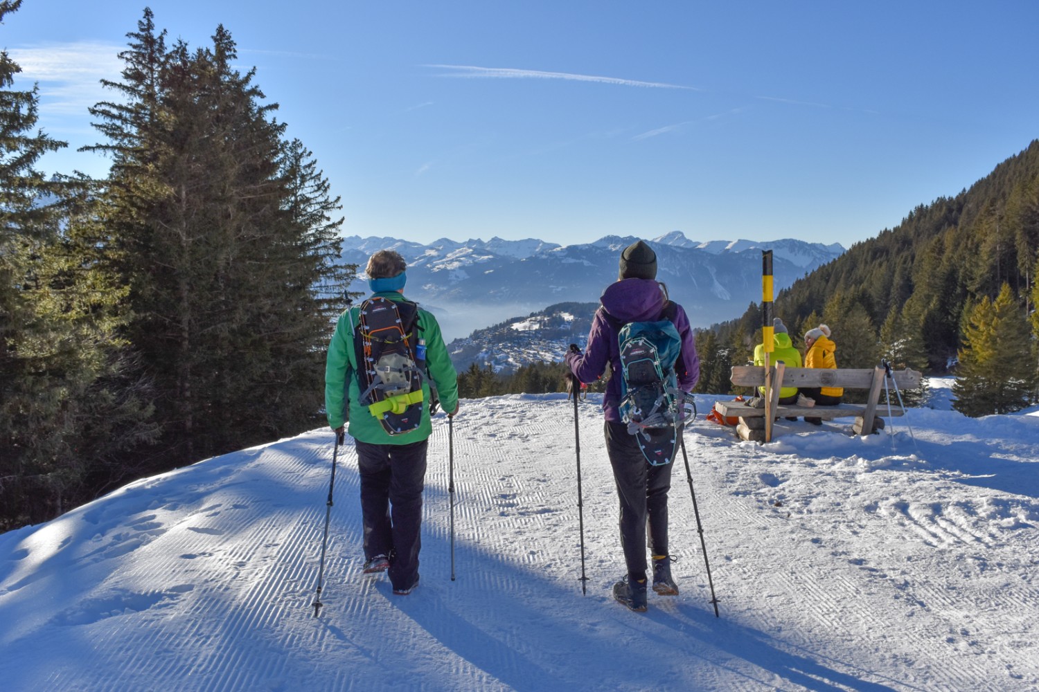 Au bout du parcours, vue dégagée sur les sommets valaisans. Photo: Nathalie Stöckli