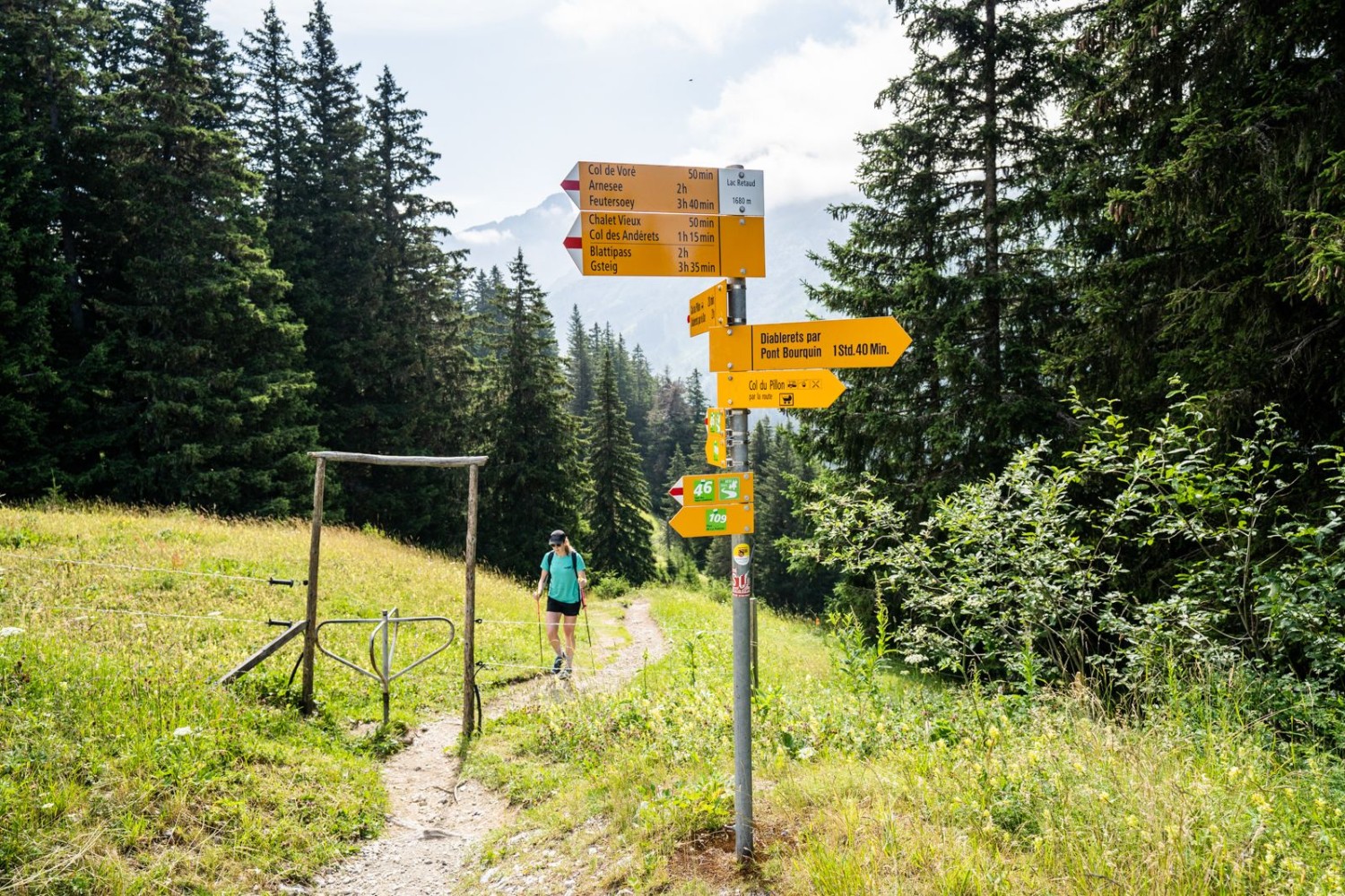 Après la forêt, la vue se dégage et le lac Retaud apparaît.