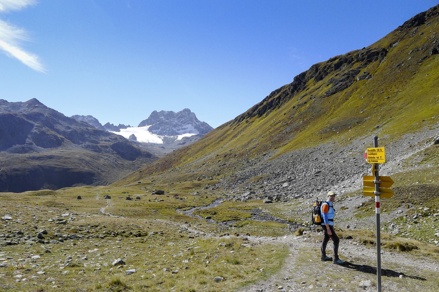 Tolle Aussicht auf den Piz Kesch.