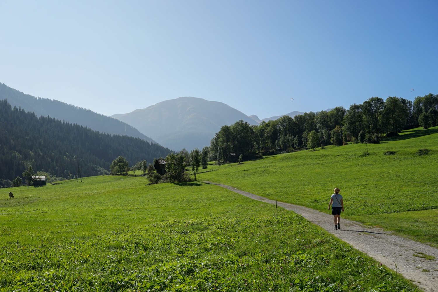 L’ancien chemin de l’église, l’Alt Chirchwäg, entre Fieschertal et Fiesch.