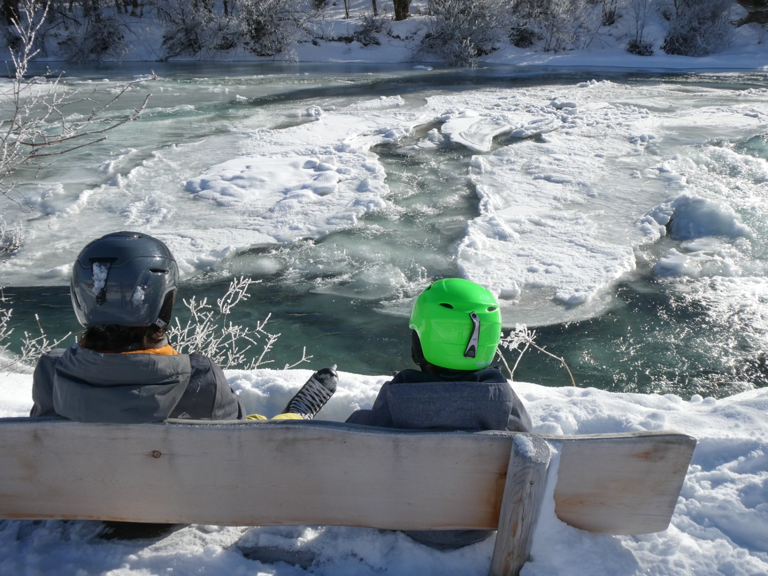 Le sentier de glace longe toujours l’Inn. Photo: Rémy Kappeler