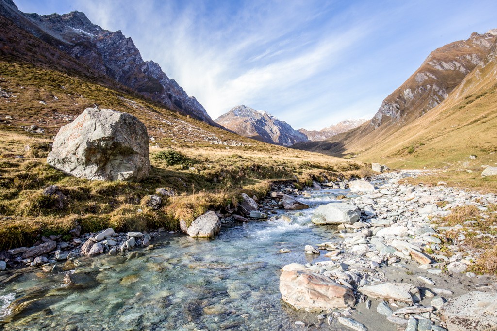 Am Eingang zum Val Maroz mit dem Bach Maira. Bild: Daniel Fleuti