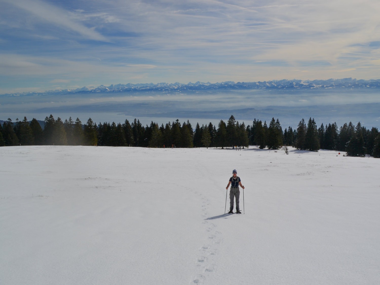 La vue s’embellit au fur et à mesure que nous nous approchons de la lisière de la forêt.