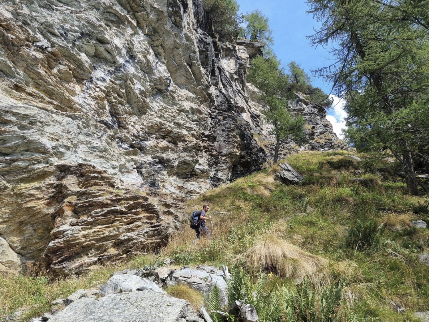 Im steilen Aufstieg zum Lagh da Palü. Bild: Nathalie Stöckli