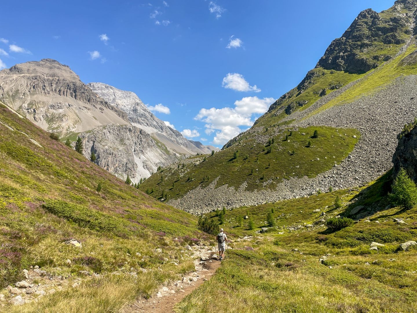 Peu avant le col de l’Albula, le chemin bifurque dans une vallée adjacente.