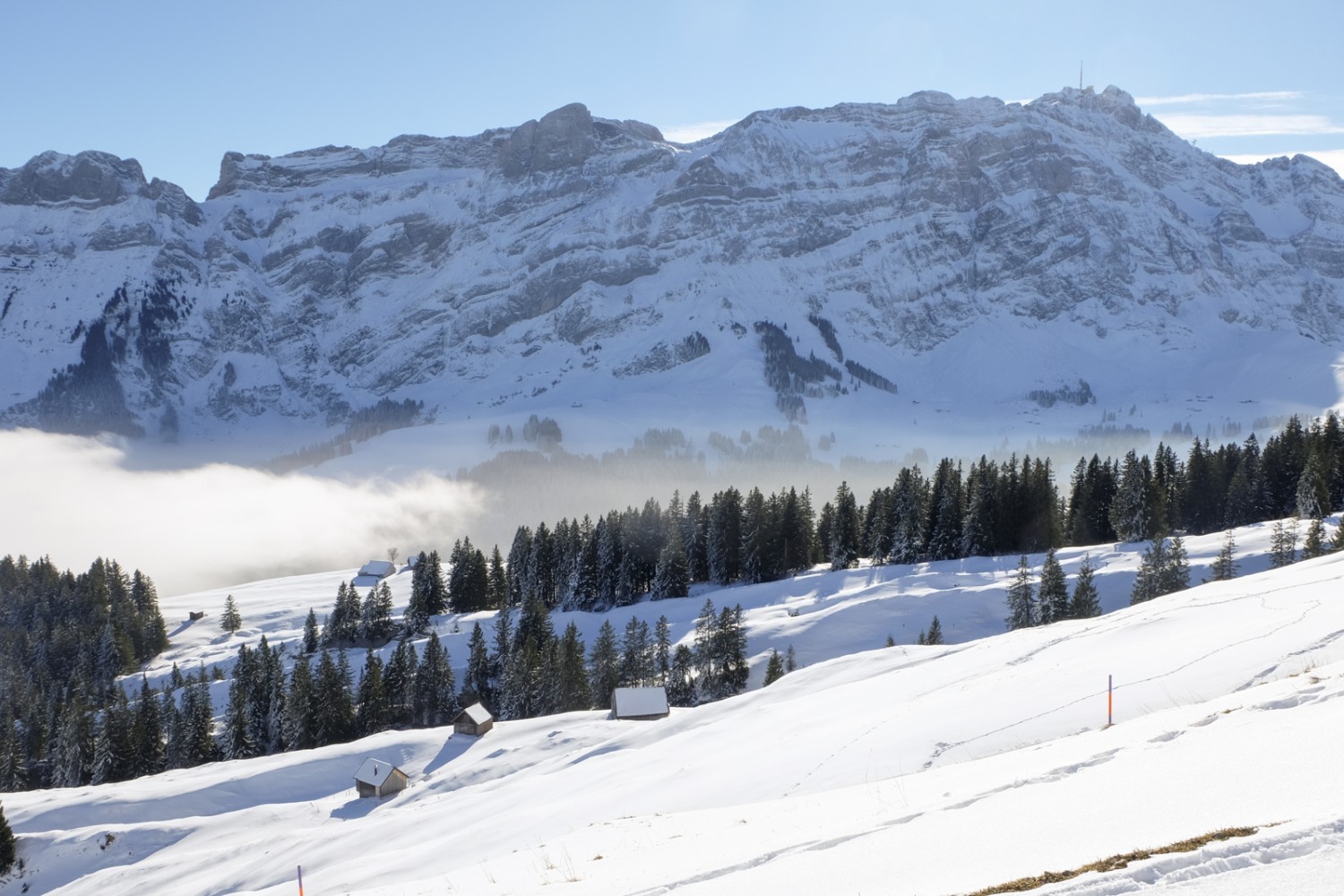 Alphütten bei Klein Chenner.  Bild: Elsbeth Flüeler