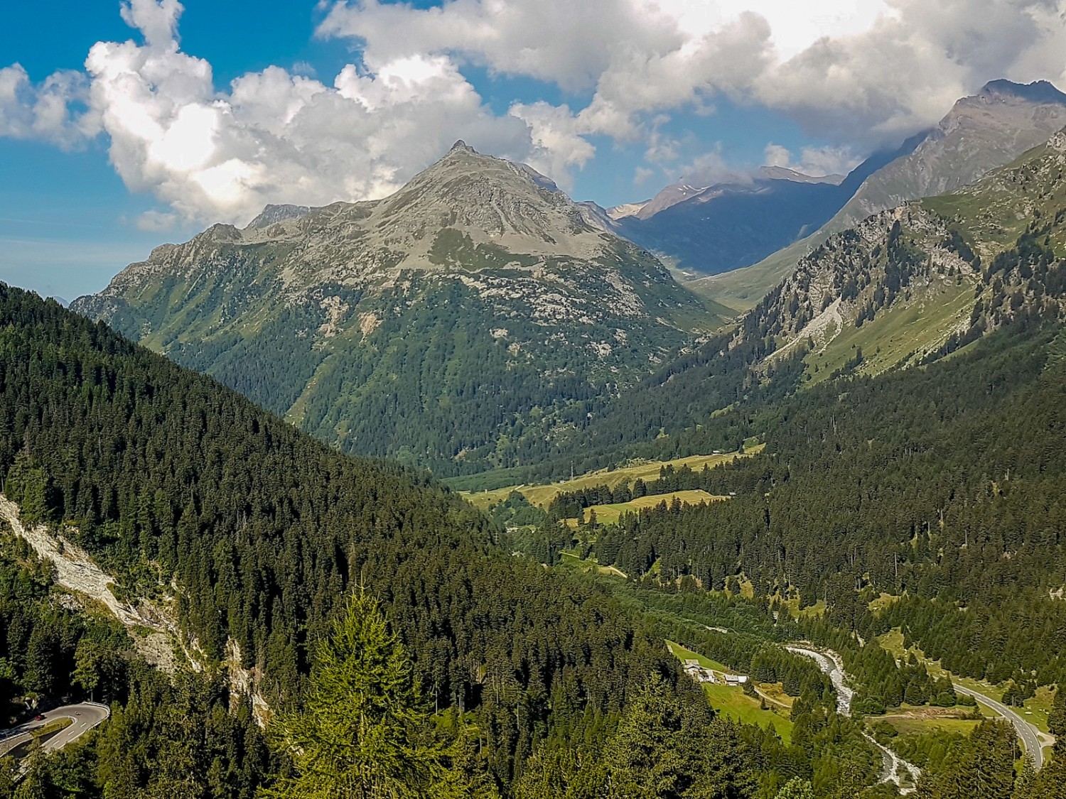 Aussicht auf die Passtrasse ins Bergell. Bild: Laura Riedi 