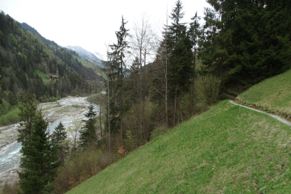 Paysage alluvial dans l’Entschligetal