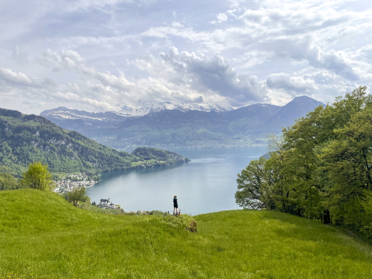 Eindrückliche Sicht von der Wilenalmig auf Vitznau und die Berge. 
Bild: Wanderblondies