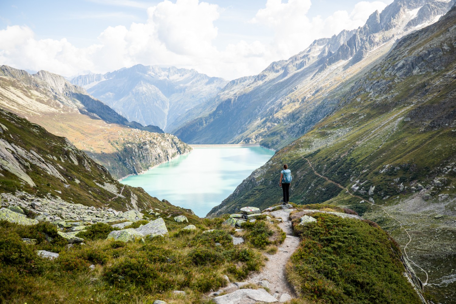 Im Aufstieg zur Dammahütte: auch der Blick zurück ist spektakulär. Bild: Wanderblondies